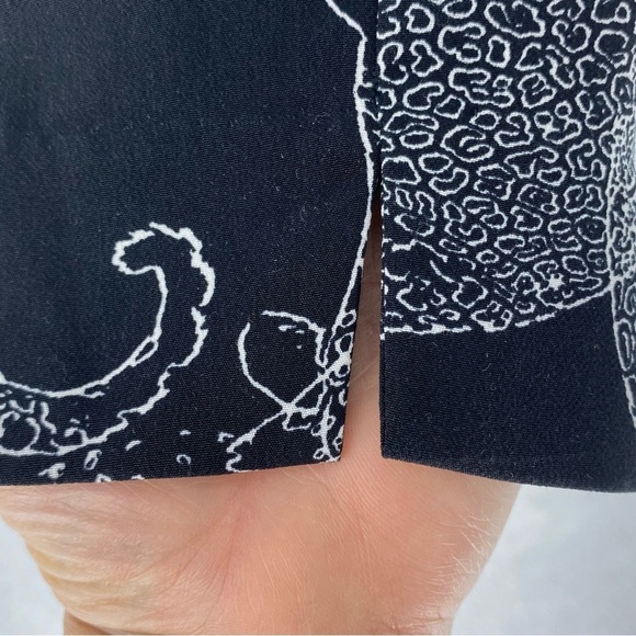 The Limited leopard cat black & white print wide leg pant, M - Picture 5 of 15